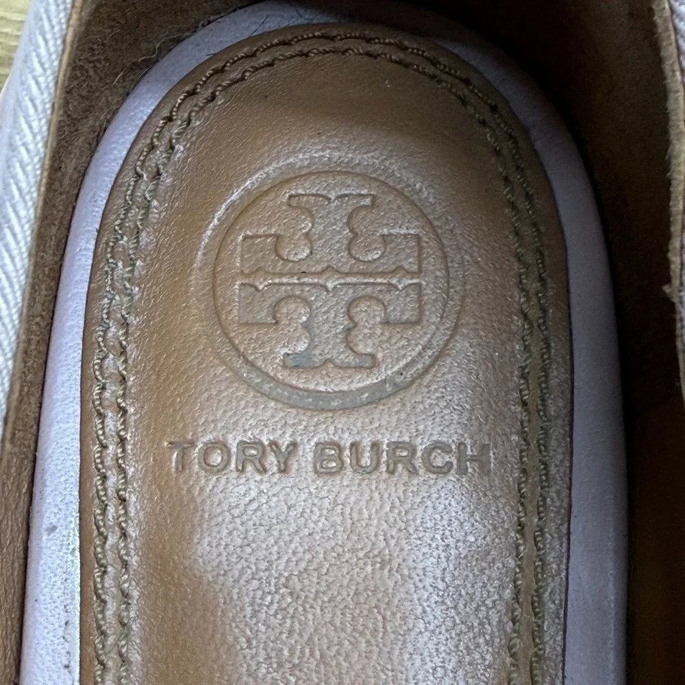 Tory Burch Bow Low Heeled Pumps 8 M Light Pink Soft Leather Chic Office Casual